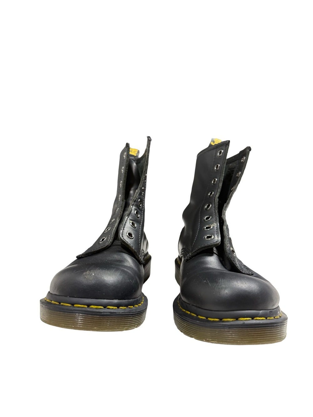 Dr. Martens 11821 Black Smooth Leather Lace Up Boots Combat Grunge Men 8 Women 9 - Picture 2 of 11